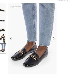 JustFab black flats with gold chain size 9